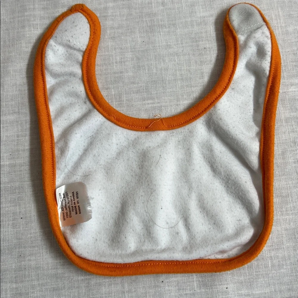 🌞 Carter’s Orange & White Baby’s First Halloween Mick Mouse teething Baby Bib